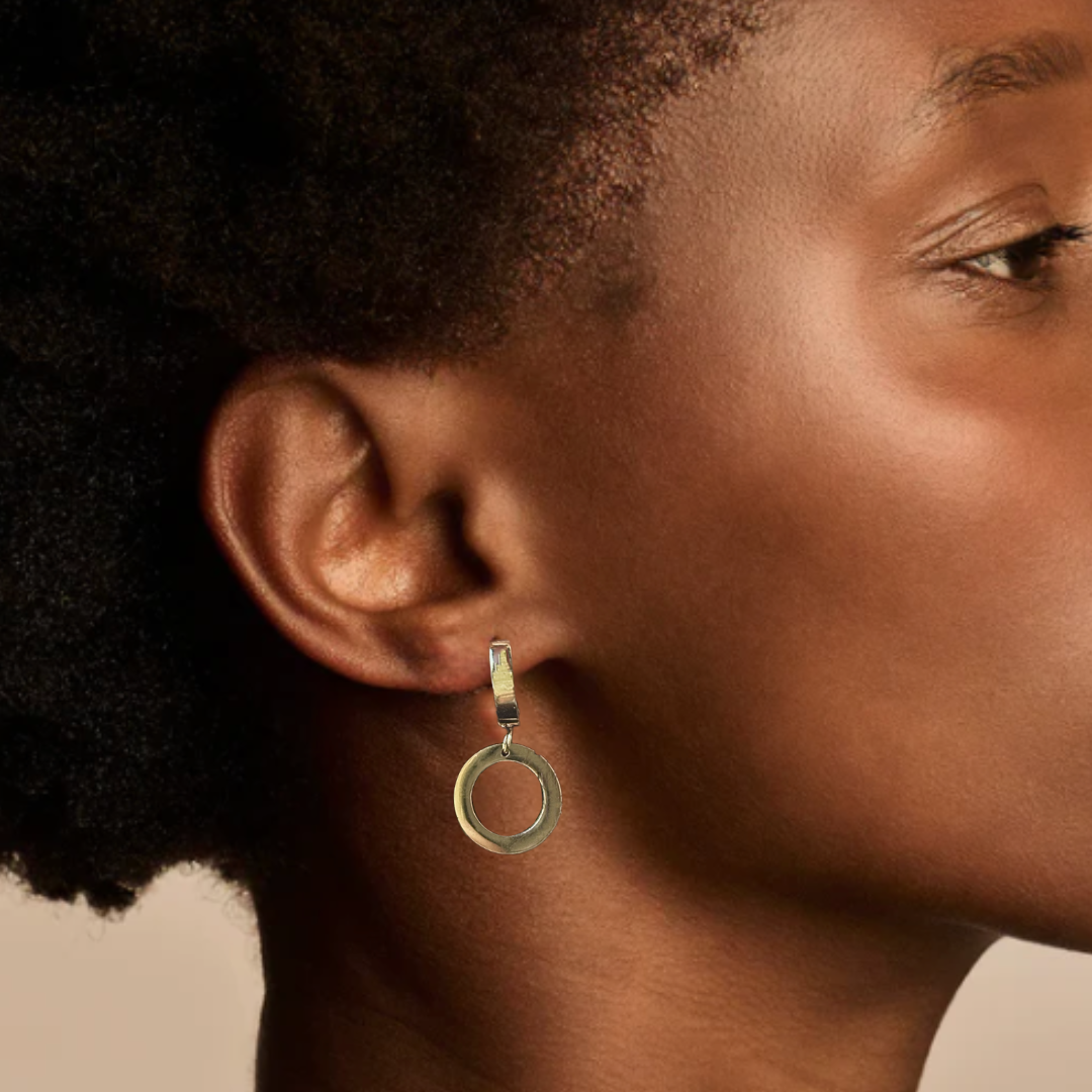 Dangled circle hoops - Gold