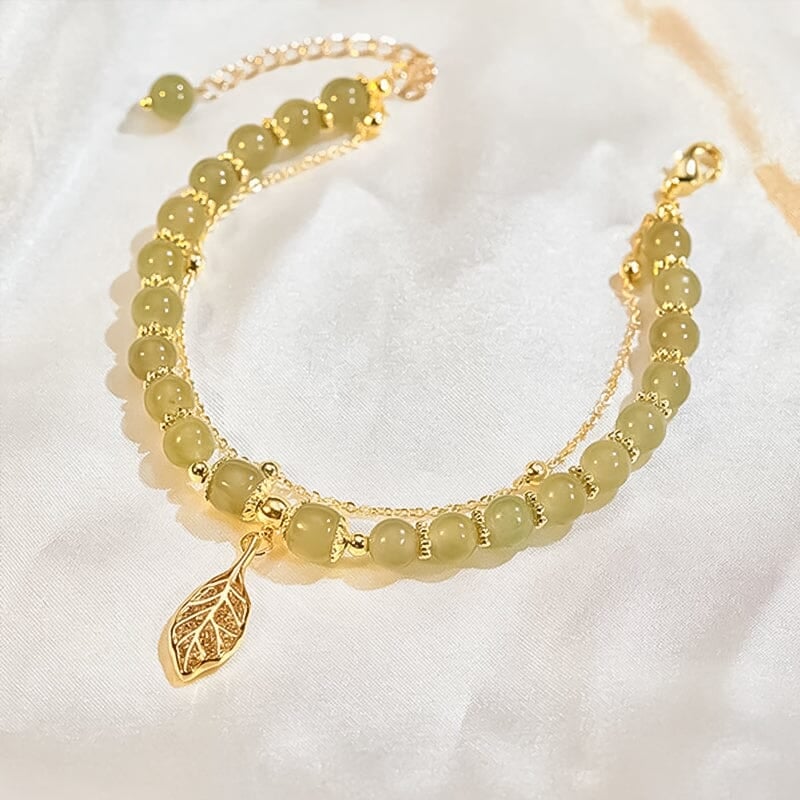 🔥 BIG SALE - 48% OFF🔥🔥Hetian Jade Gold Leaf Bracelet