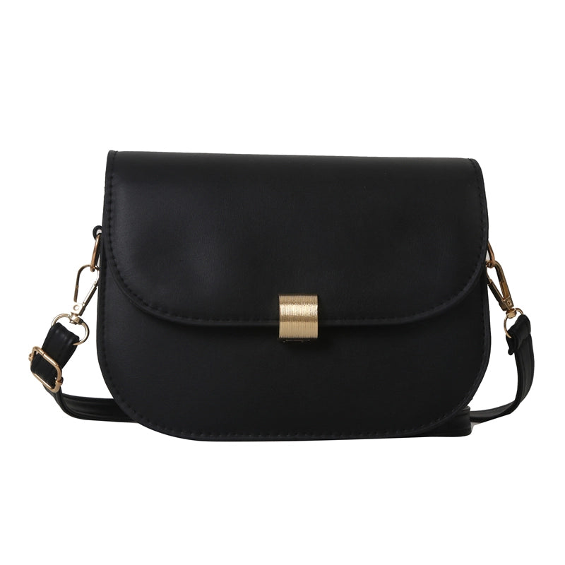 Women's All Seasons Pu Leather Solid Color Classic Style Semicircle Flip Cover Shoulder Bag