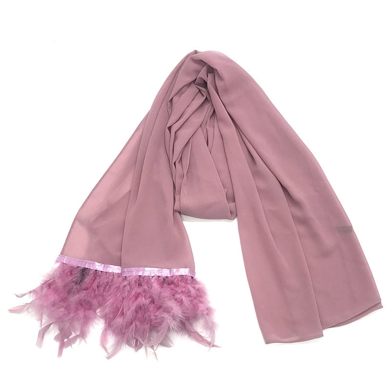 Women's Sweet Solid Color Polyester Scarf