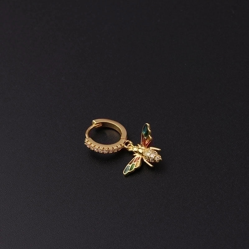 Ear Cartilage Rings & Studs Insect Copper Plating Artificial Gemstones