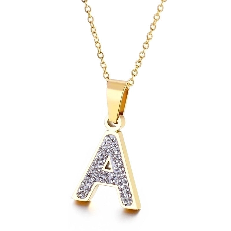Titanium Steel 18K Gold Plated Fashion Plating Letter Necklace