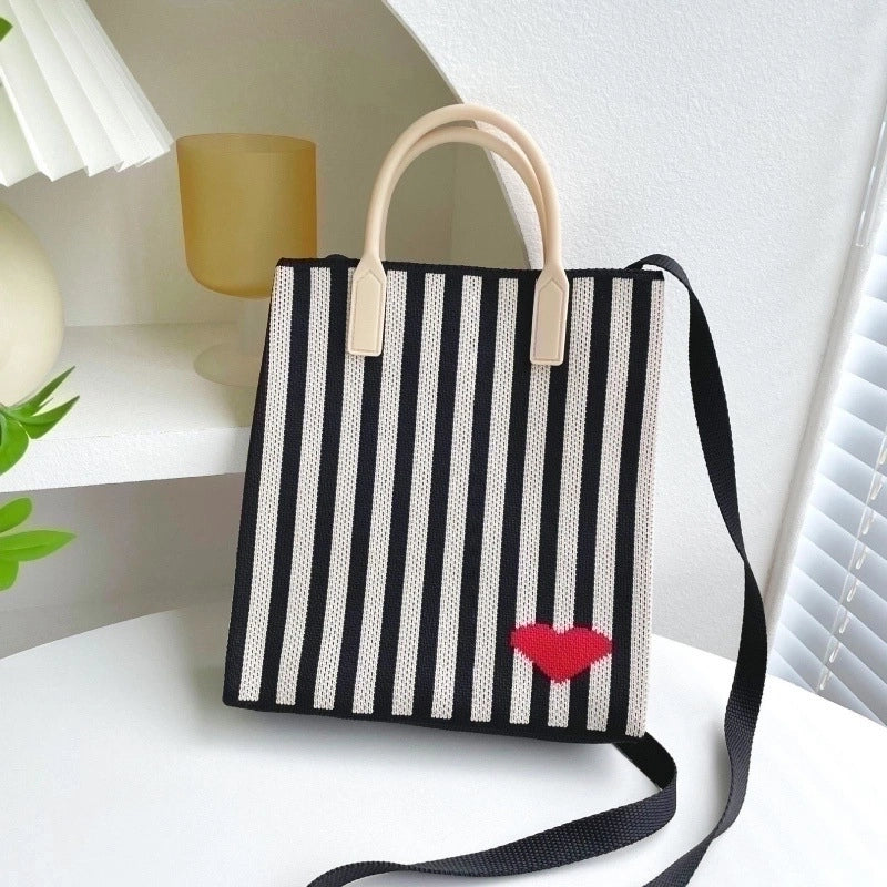 Women's Small Polyester Stripe Plaid Flower Vintage Style Open Crossbody Bag