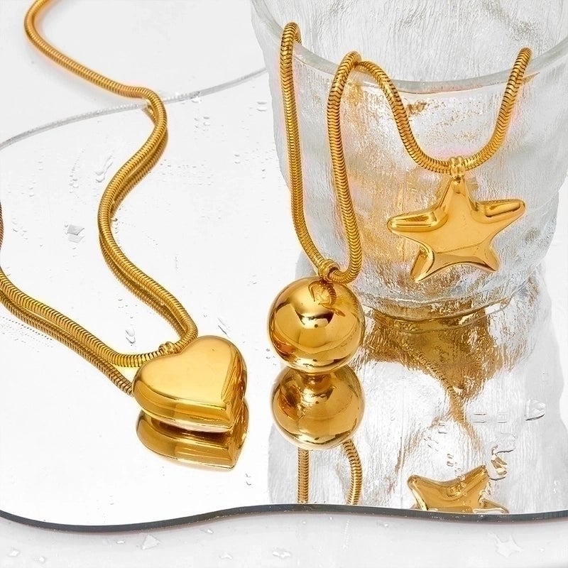 304 Stainless Steel 16K Gold Plated White Gold Plated Gold Plated Casual Minimalist Plating Heart Shape Pendant Necklace