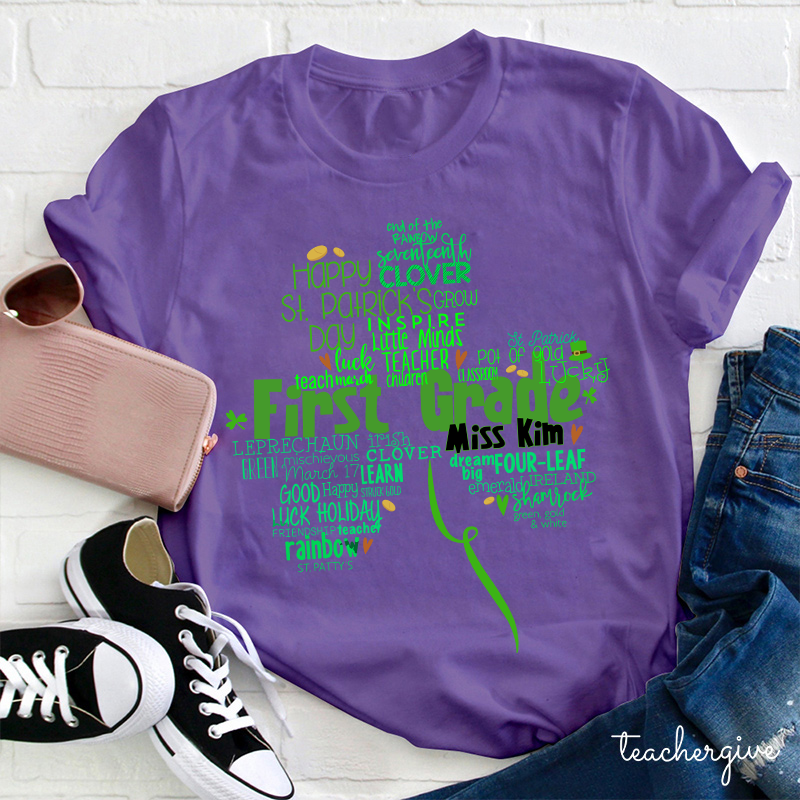 Personalized Dream Big Clover Teacher T-Shirt