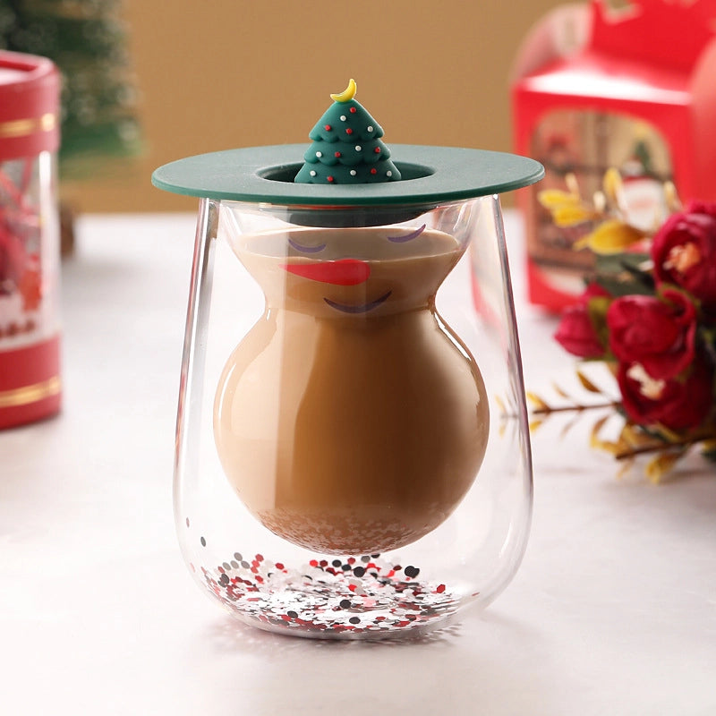 Christmas Casual Vacation Cartoon Borosilicate Glass Water Bottles 1 Piece