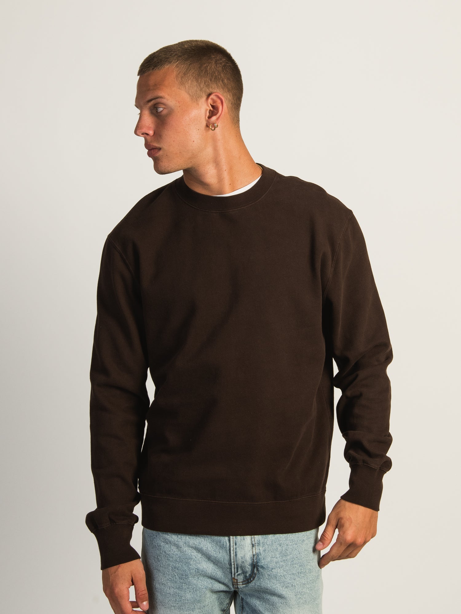 KOLBY PARKER VINTAGE WASH CREW - BROWN