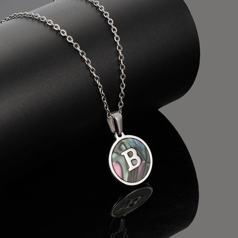 Fashion Round Letter Stainless Steel Necklace Patchwork Stainless Steel Necklaces