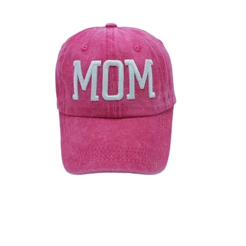 Women's Mama Minimalist Solid Color Patchwork Flat Eaves Baseball Cap