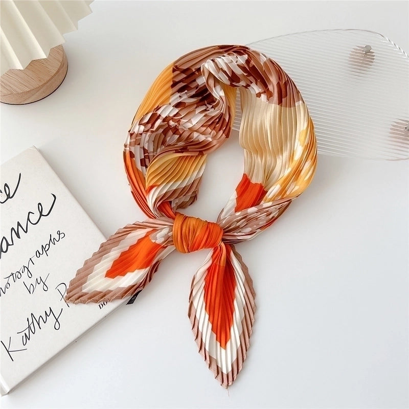 Women's Cartoon Style Minimalist Color Block Polyester Printing Silk Scarf