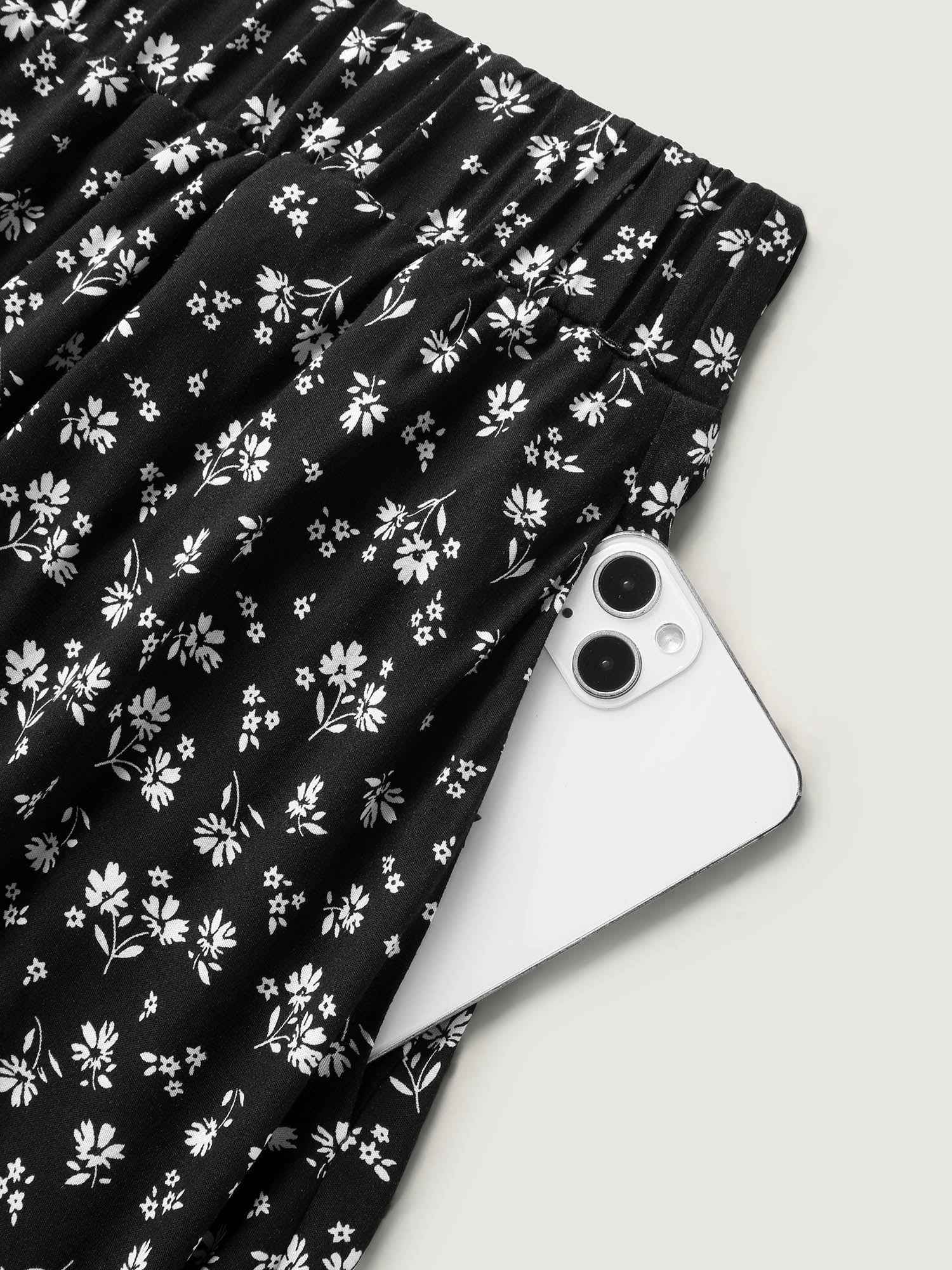 Ditsy Floral Print Stretchy Waist Skirt