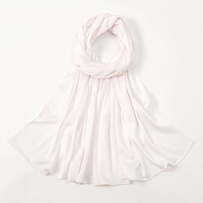 Women's Fashion Solid Color Satin Patchwork Cotton Linen Scarves
