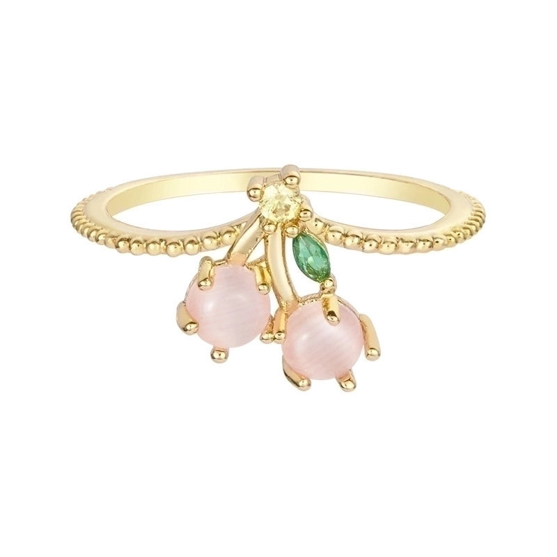 Color Zirconium Cherry Peach Tropical Fruit Rings
