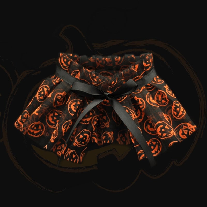 Cat Dog Halloween Cloak Collar Pumpkin Pattern Shawl Pet Decorations