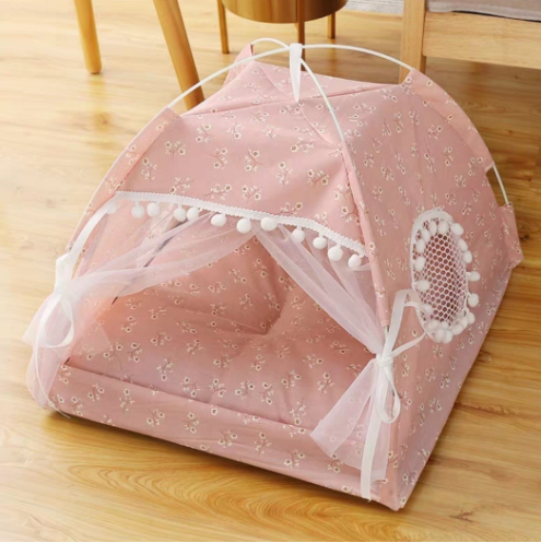 Semi-enclosed bed for pets