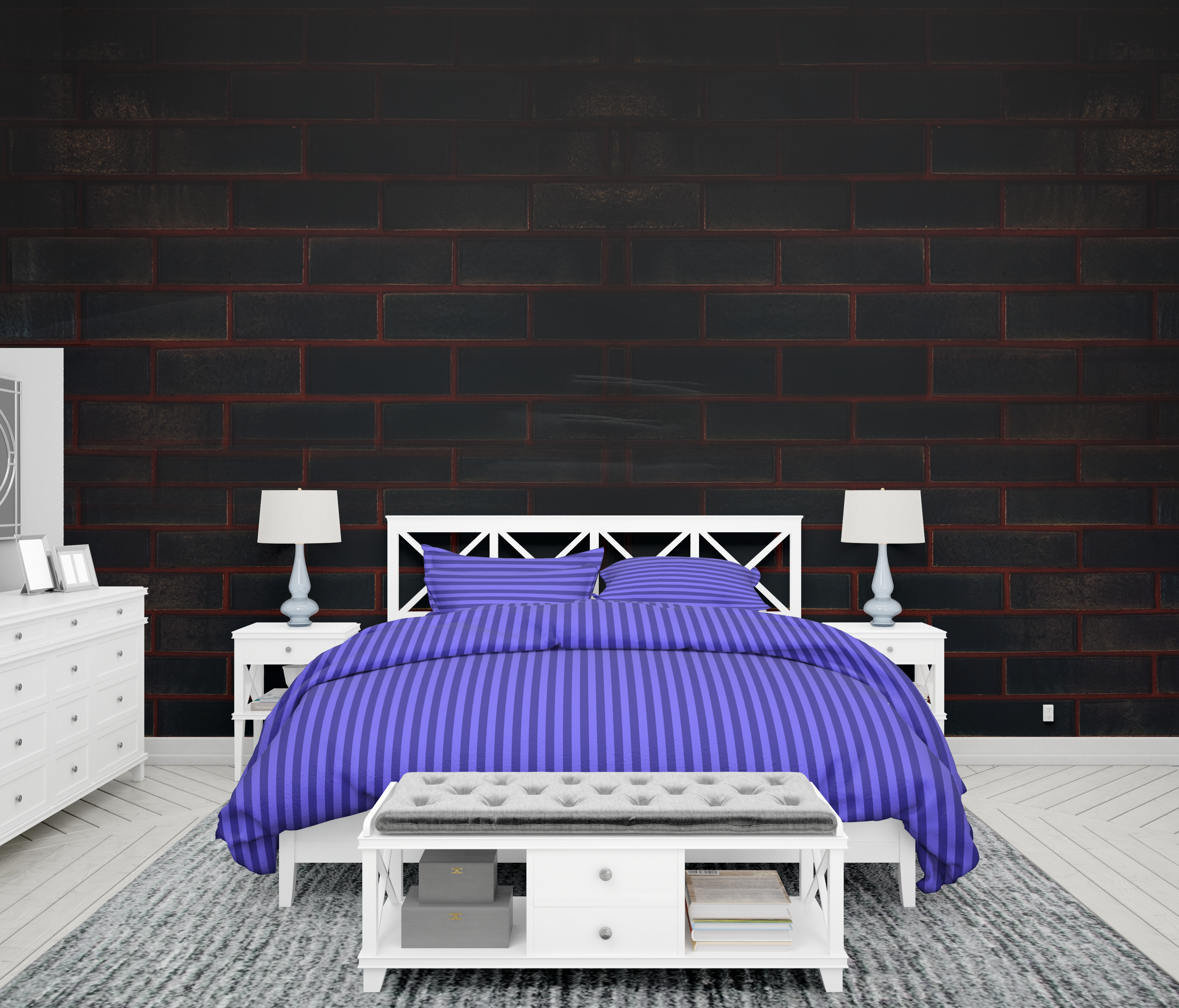 Light Blue Stripe-Bed Sheet Set