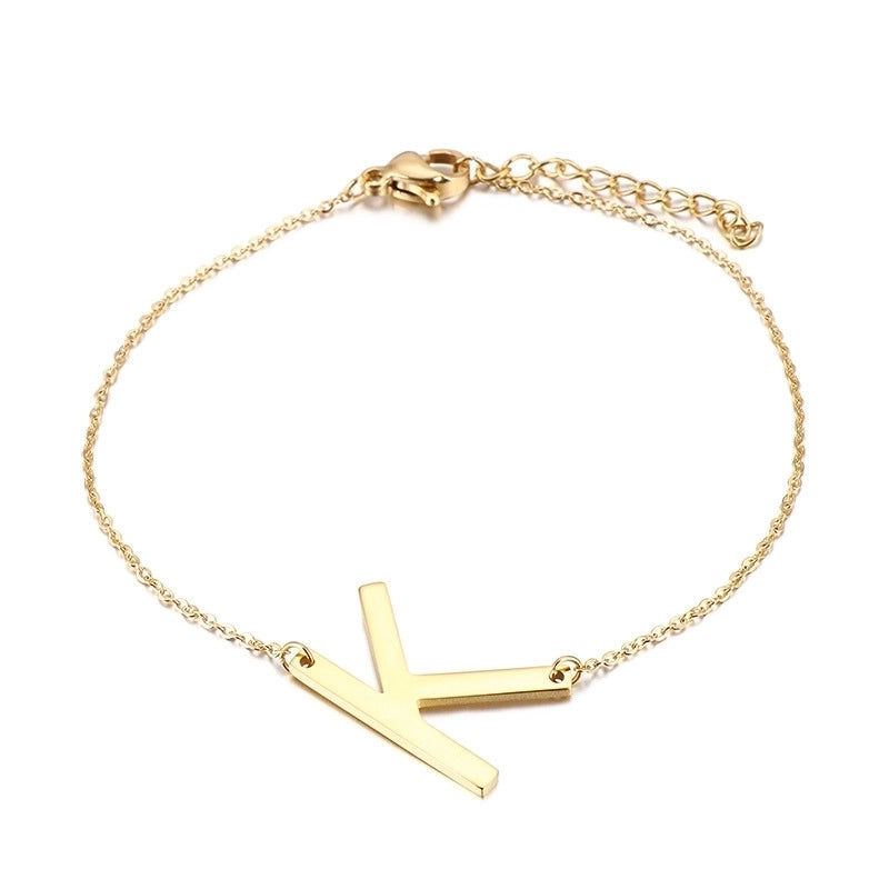 Fashion Letter Titanium Steel 18K Gold Plated Bracelets In Bulk