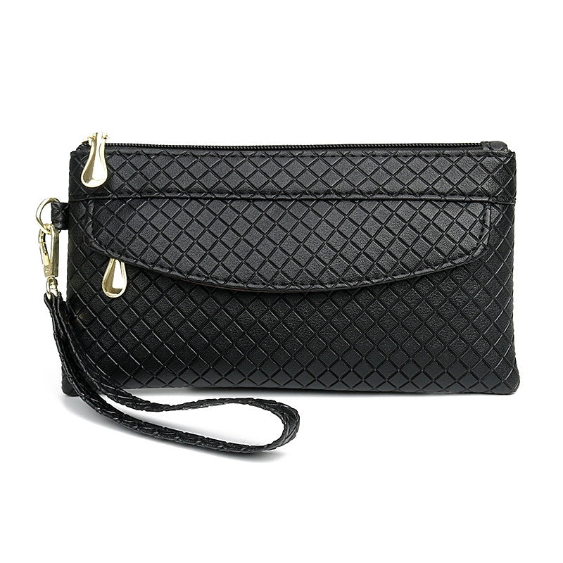 Women's Pu Leather Solid Color Elegant Square Zipper Long Wallets