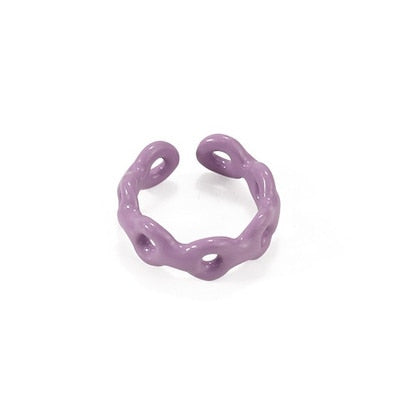 Hand-painted Solid Color Irregular Rings