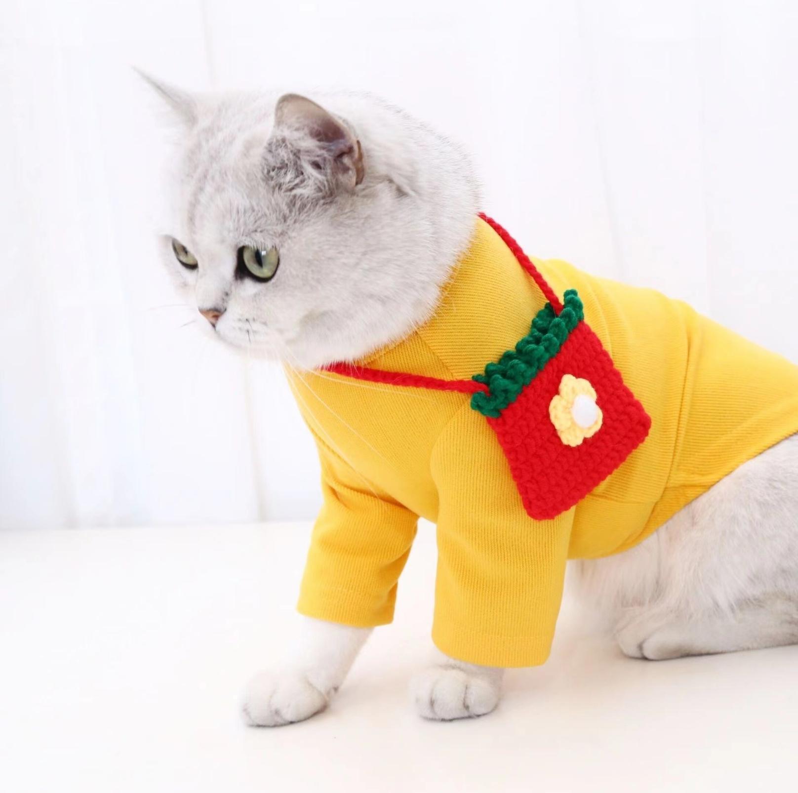 Knitted Cartoon Pet Self-Carrying Pack Style Accessory