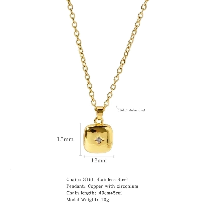 316L Stainless Steel  Copper Gold Plated Minimalist Classic Style Plating Constellation Pendant Necklace