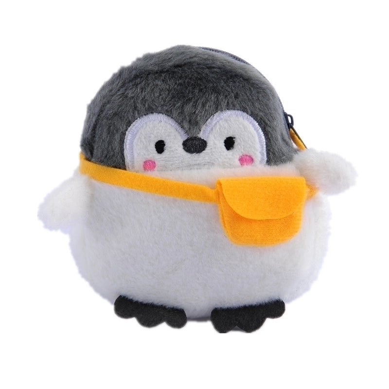Unisex Animal Plush Zipper Coin Purses