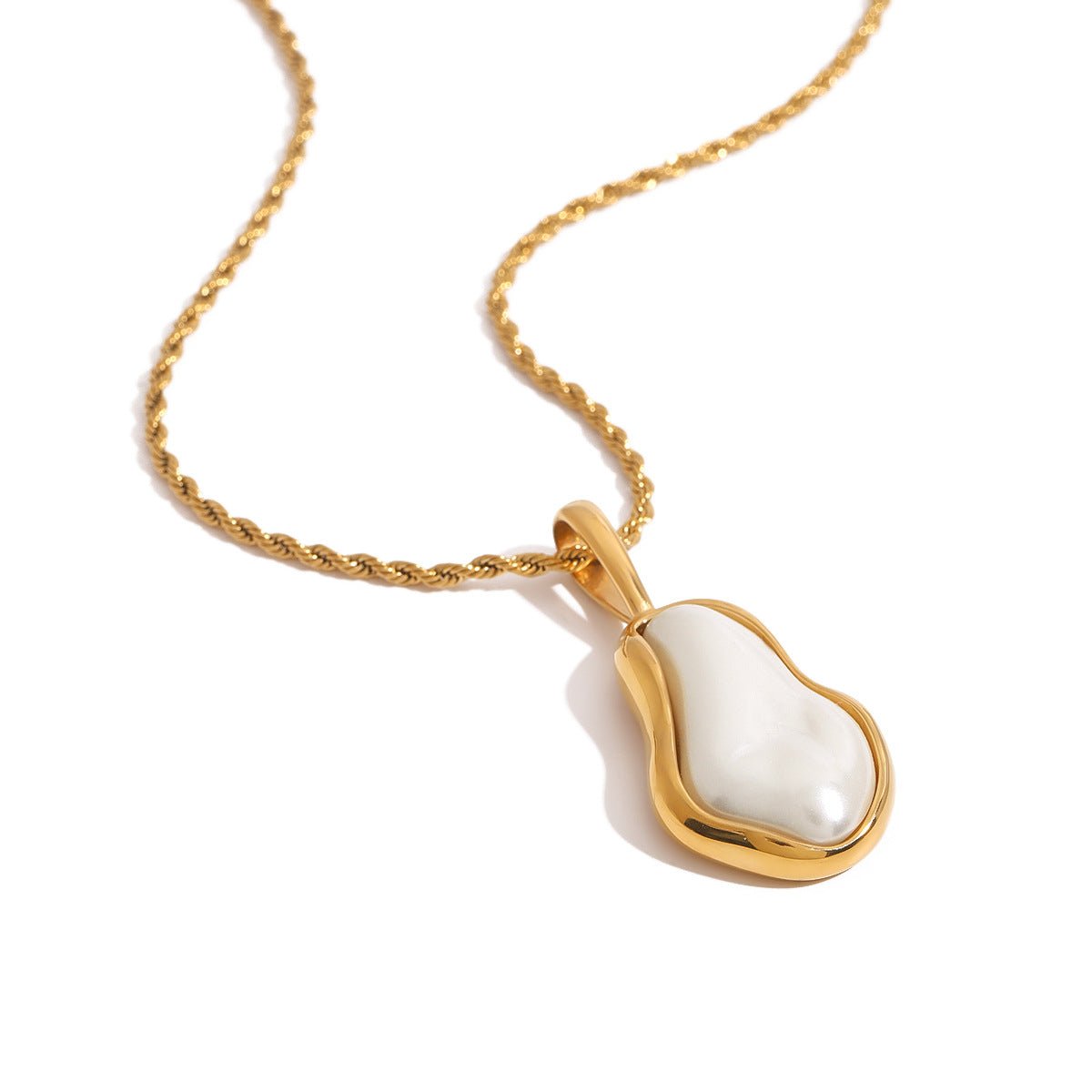Stainless Steel Pearl Necklace Female Niche Clavicle Chain Titanium Steel Necklace
