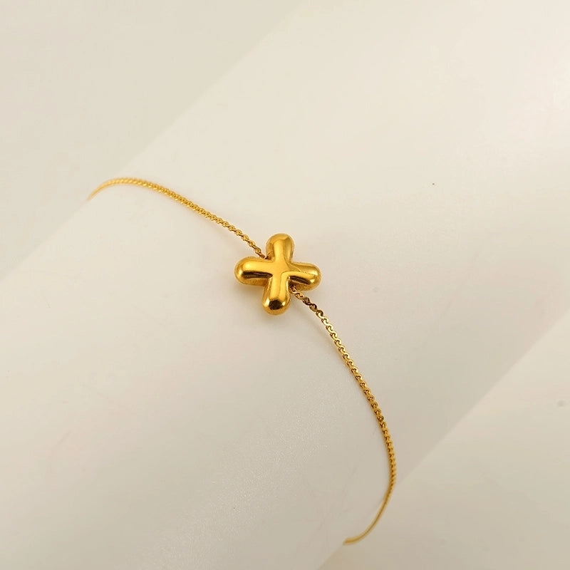 Casual Minimalist Letter 304 Stainless Steel 18K Gold Plated Bracelets In Bulk