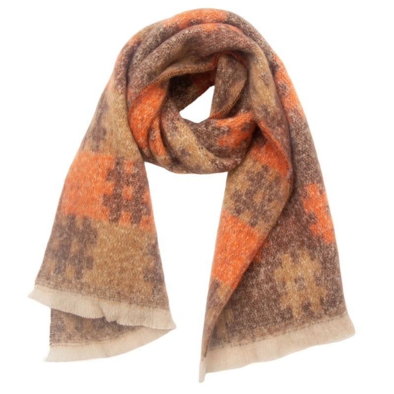 Unisex Casual Minimalist Geometric Color Block Polyester Scarf