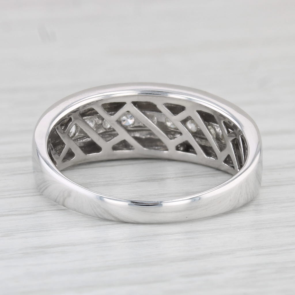 0.20ctw Diamond Men's Wedding Band 10k White Gold Size 11.25 Ring