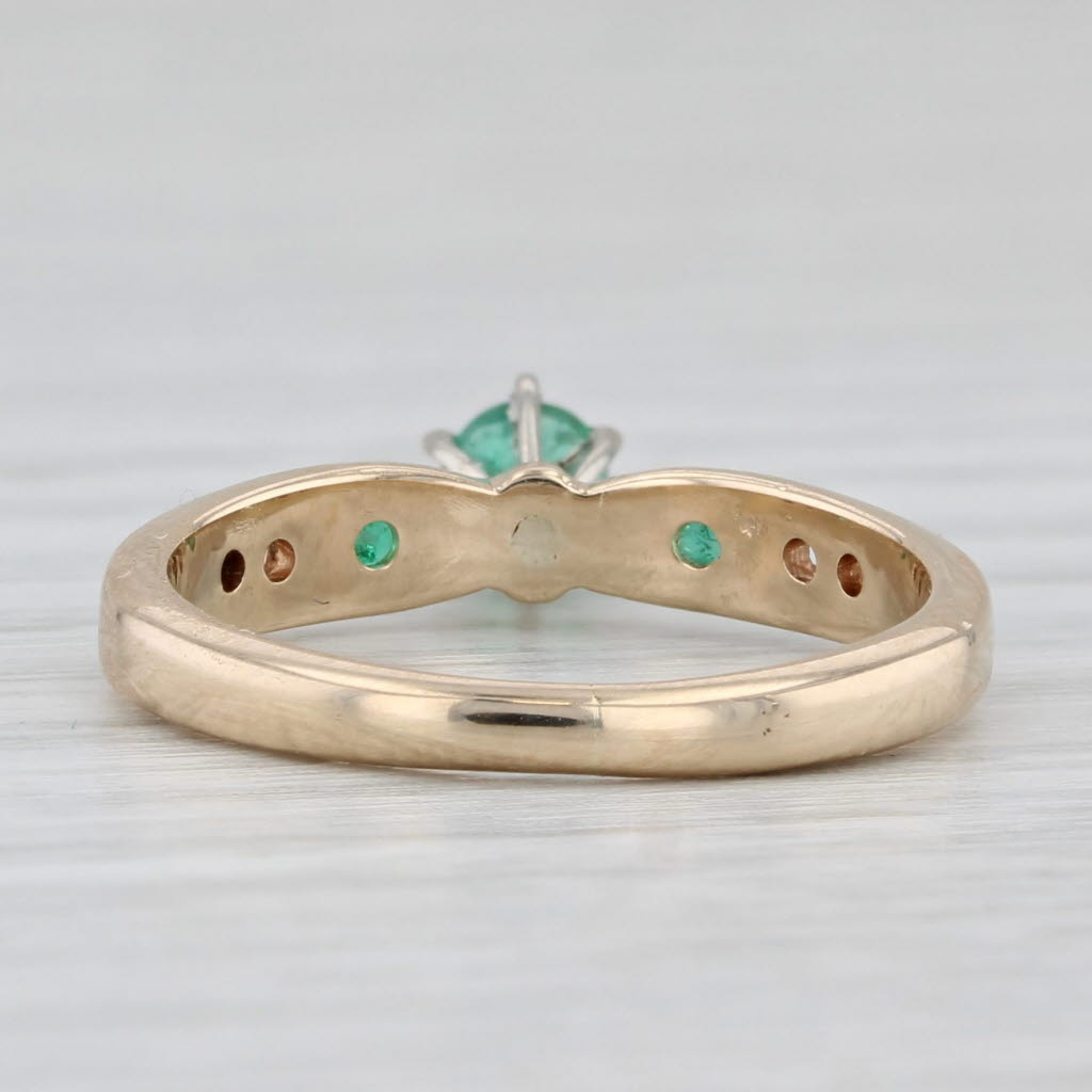 0.27ctw Emerald Diamond Ring 14k Yellow Gold Size 5 Engagement