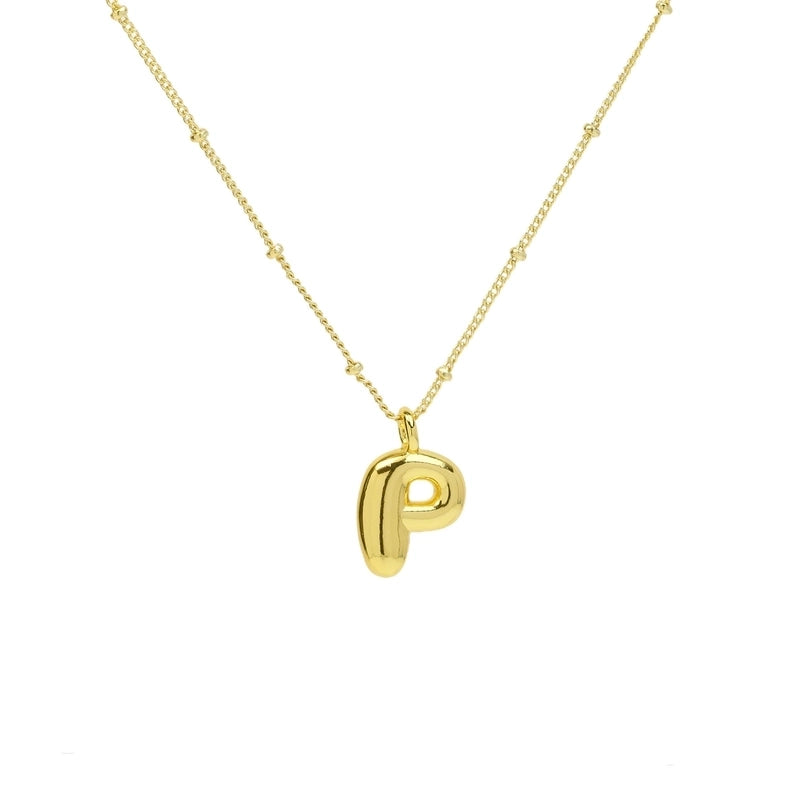 Copper Brass Minimalist Letter Pendant Necklace