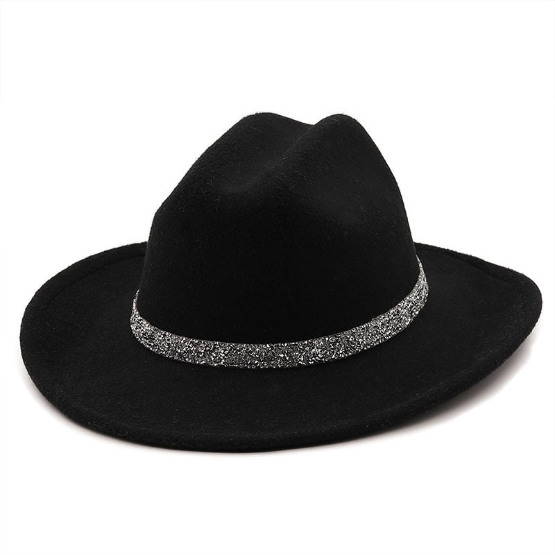 Winter New Black Diamond Chain Woolen Hat