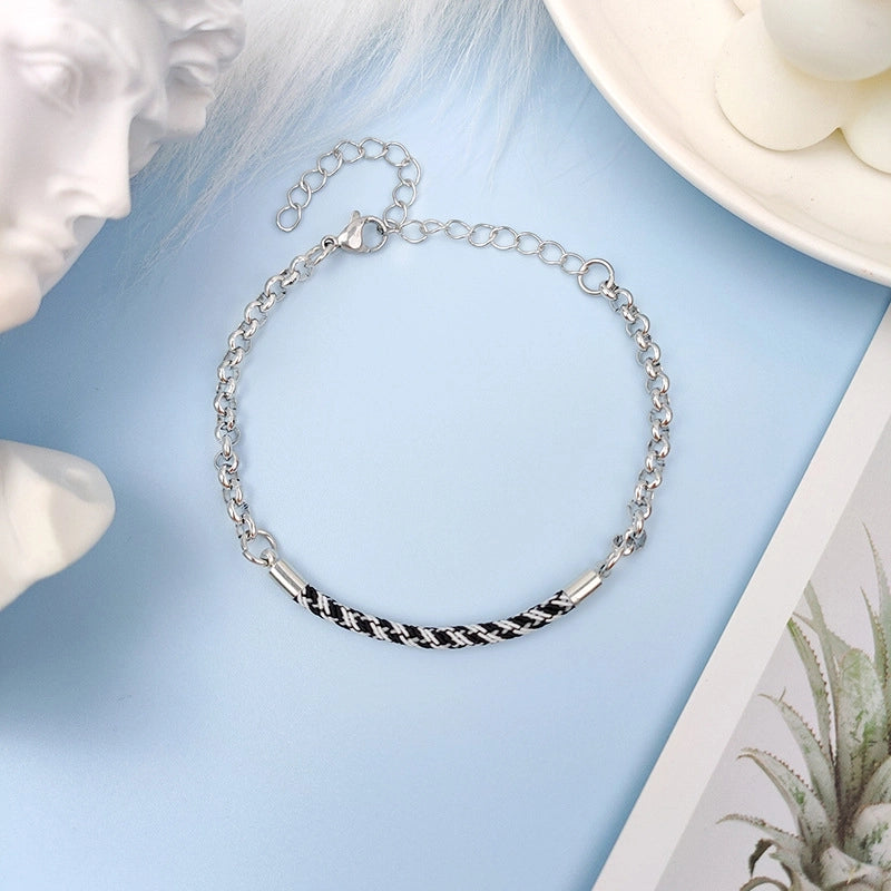 Minimalist Geometric Titanium Steel No Inlaid Stainless Steel Bracelets In Bulk