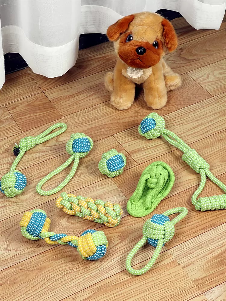 dog rope knot toy for grinding teeth and durable chewing