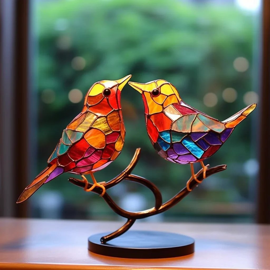 🔥BIGGEST SALE - 49% OFF🔥🔥Acrylic Birds on Branch Desktop Ornaments 🕊️✨