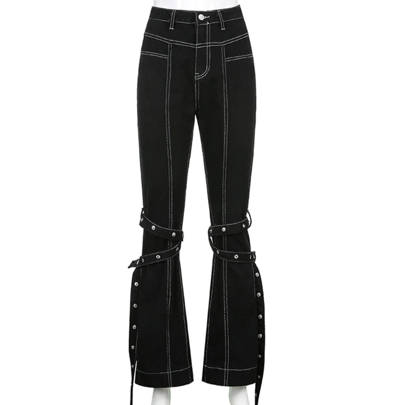 Patchwork Streetwear Baggy Jeans For Women