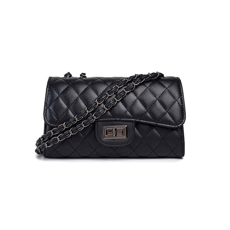 Women's Medium Pu Leather Solid Color Lingge Vintage Style Classic Style Square Lock Clasp Crossbody Bag