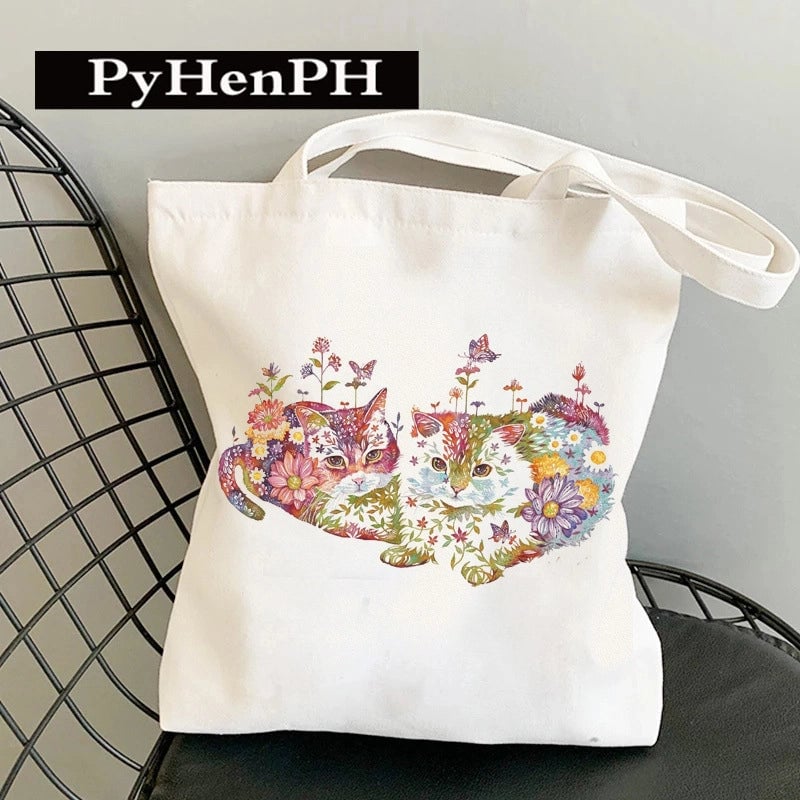 Women's Canvas Printing Classic Style Square Open Canvas Bag