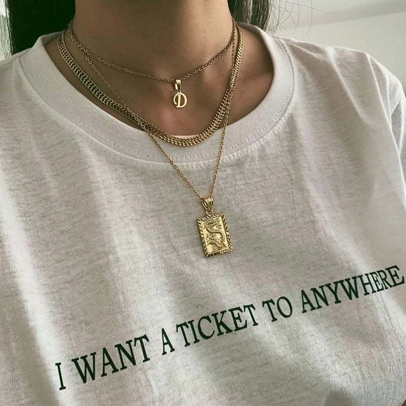 Minimalist Letter 201 Stainless Steel Gold Plated Plating Stainless Steel Necklaces