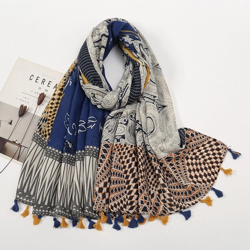 Women's Sweet Pastoral Flower Polyester Silk Scarf