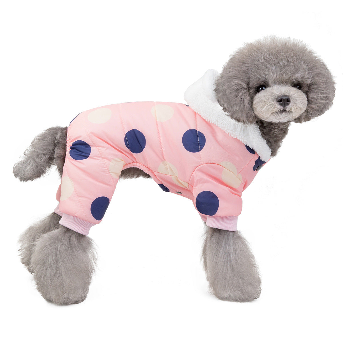 Warm Polka Dot Coat - Cozy Dog Winter Jacket