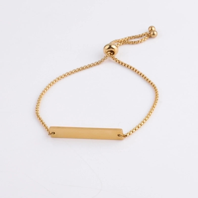 Minimalist Solid Color Titanium Steel 18K Gold Plated None Bracelets In Bulk
