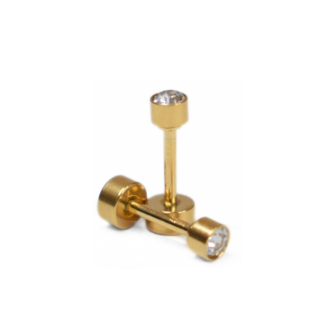 3mm Framed diamond studs - Gold