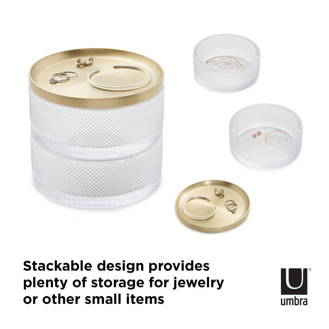 Tesora Storage Box - Glass Brass