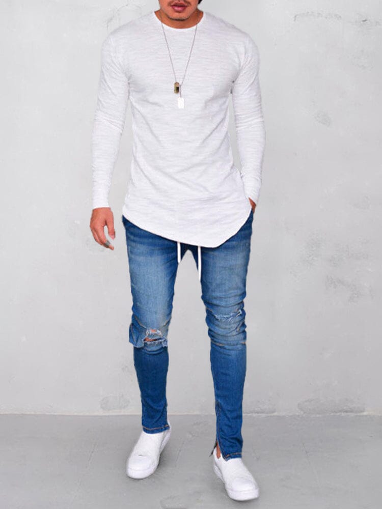 Stylish Curved Hem T-Shirt