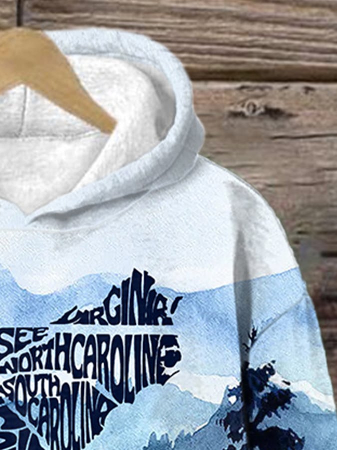 Retro Appalachian Mountains Painting Southeast Strong When You Go Through Deep Waters. I Will Be With You Isaiah 43:2 Tennessee Georgia. South Carolina. North Carolina. . Virginia. Florida Print Hoodie