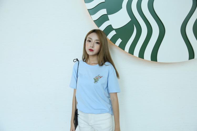 Flower Embroidered Tee