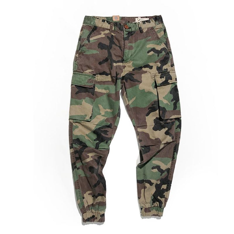 Vintage Camo Pants Washed Cargo Casual Pants