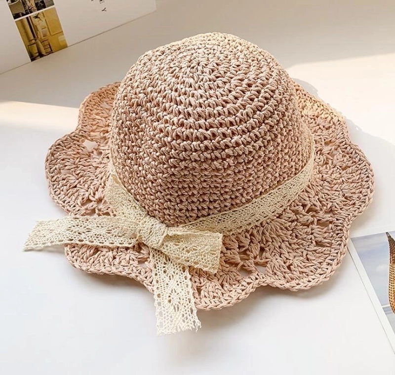 Women's Minimalist Classic Style Color Block Crimping Straw Hat